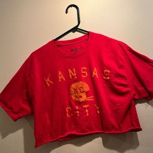 Kansas City Chiefs Crop Top Tee. Champion Brand. Large